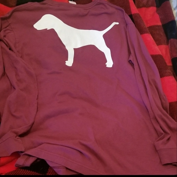 Vs pink long sleeve tee in black - Picture 3 of 3